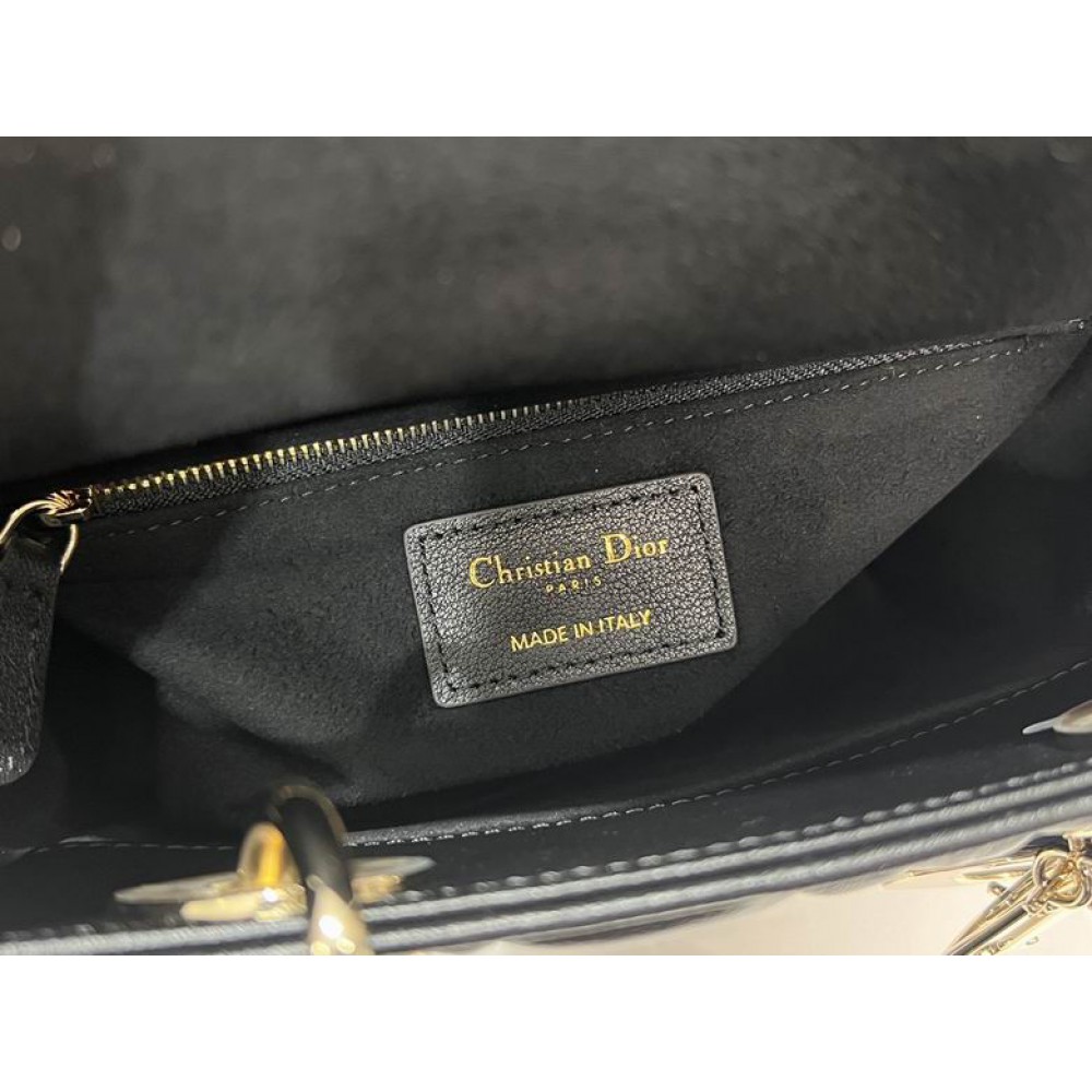 Dior lady small size 20x17x8cm lampskin leather Bags