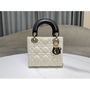 Dior lady mini size 17x15cm lampskin leather Bags