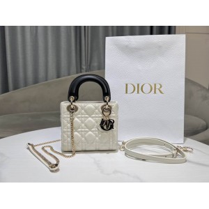 Dior lady mini size 17x15cm lampskin leather Bags