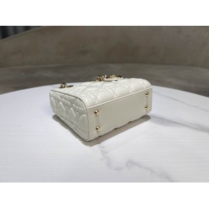 Dior lady mini size 17x15cm lampskin leather Bags