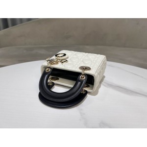 Dior lady mini size 17x15cm lampskin leather Bags
