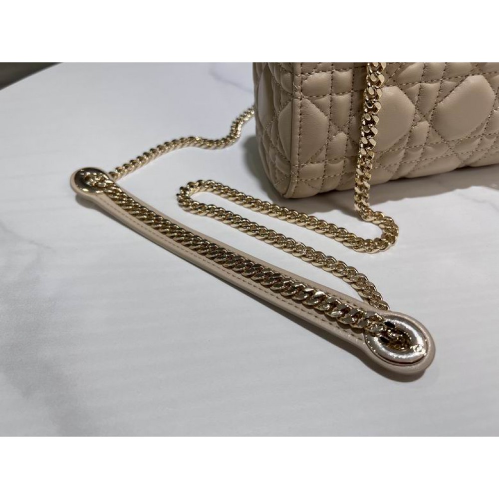 Dior lady mini size 17x15cm lampskin leather Bags