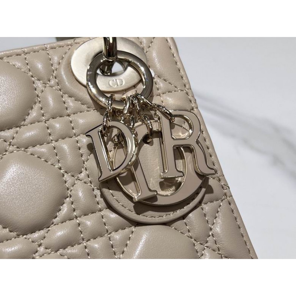 Dior lady mini size 17x15cm lampskin leather Bags