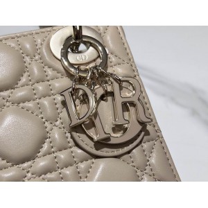 Dior lady mini size 17x15cm lampskin leather Bags