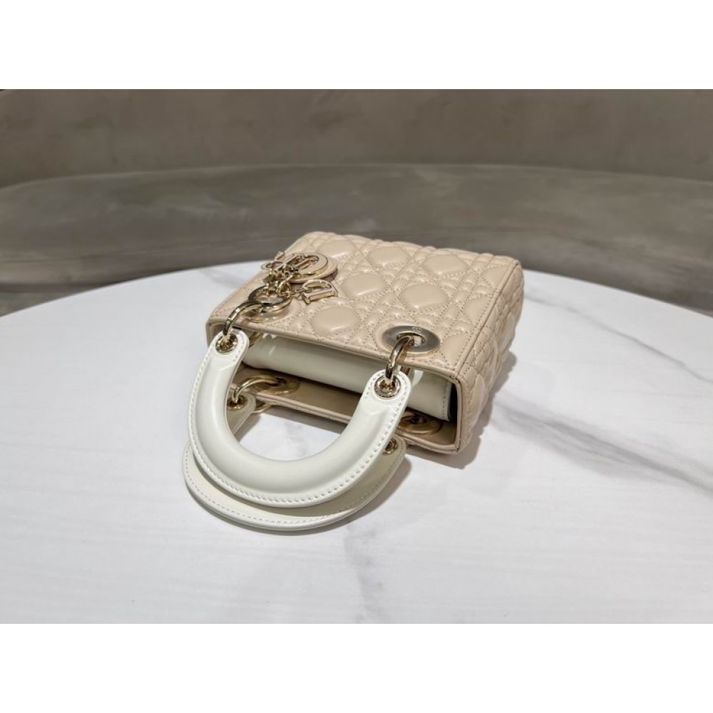 Dior lady mini size 17x15cm lampskin leather Bags