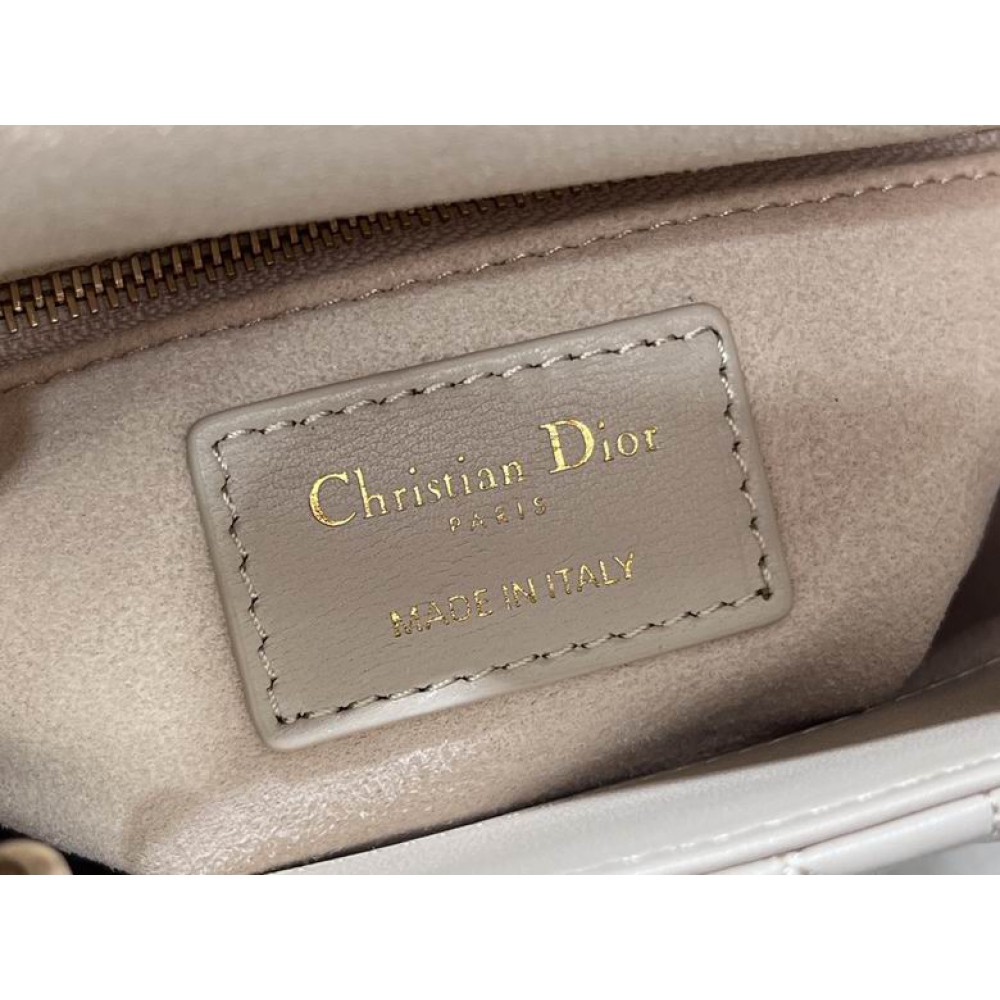 Dior lady mini size 17x15cm lampskin leather Bags