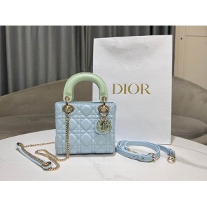 Dior lady mini size 17x15cm lampskin leather Bags
