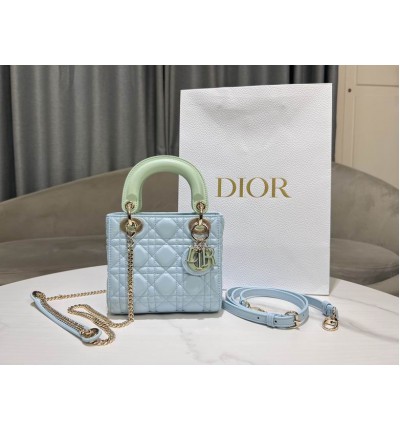 Dior lady mini size 17x15cm lampskin leather