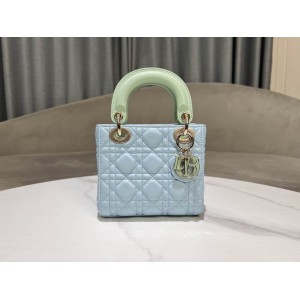 Dior lady mini size 17x15cm lampskin leather Bags