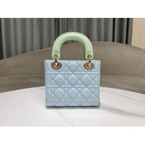 Dior lady mini size 17x15cm lampskin leather Bags