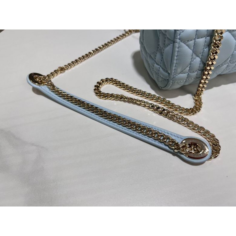 Dior lady mini size 17x15cm lampskin leather Bags