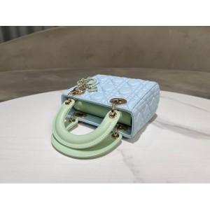 Dior lady mini size 17x15cm lampskin leather Bags