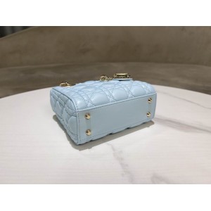 Dior lady mini size 17x15cm lampskin leather Bags