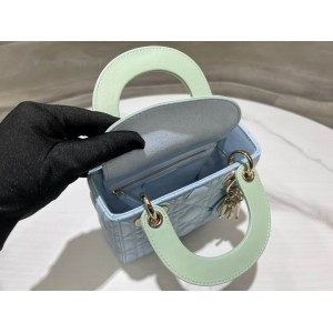 Dior lady mini size 17x15cm lampskin leather Bags