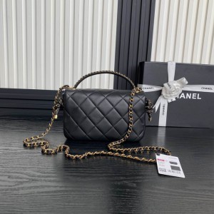 Chanel classic handle bag 22x23.5x6cm leather lampskin Bags