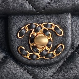 Chanel classic handle bag 22x23.5x6cm leather lampskin Bags