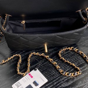 Chanel classic handle bag 22x23.5x6cm leather lampskin Bags