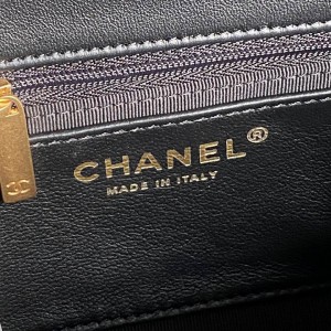 Chanel classic handle bag 22x23.5x6cm leather lampskin Bags