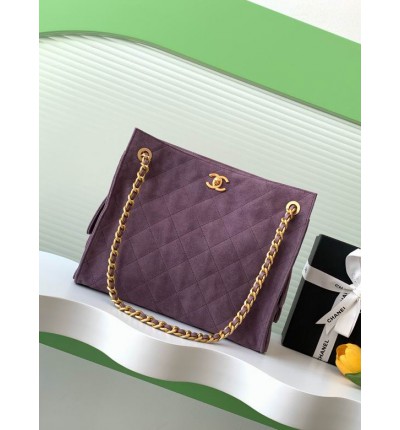 Chanel hobo tote bag 26x31x13cm leather suede