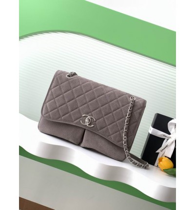 Chanel trendy cc flap handbag numbuck leather 25x35x10cm