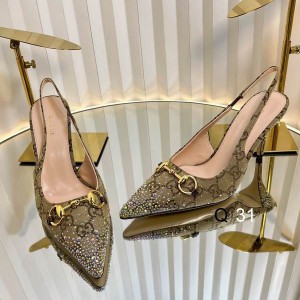 Gucci Erin GG Crystal Canvas Slingback Pump 8.5cm heel 35-42 Shoes