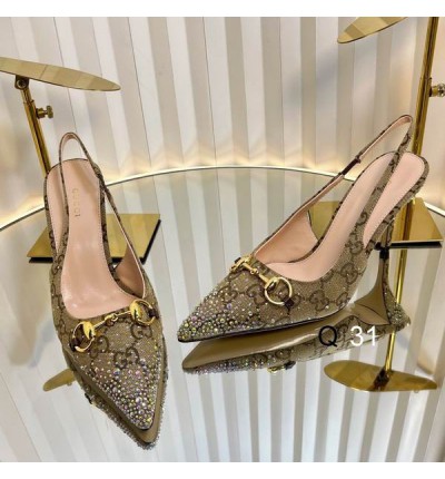 Gucci Erin GG Crystal Canvas Slingback Pump 8.5cm heel 35-42