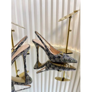 Gucci Erin GG Crystal Canvas Slingback Pump 8.5cm heel 35-42 Shoes