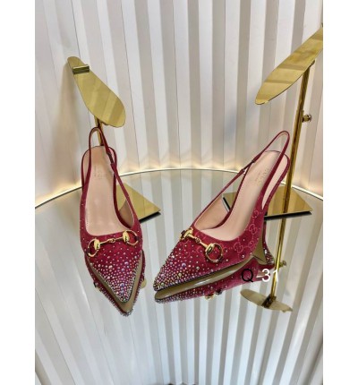 Gucci Erin GG Crystal Canvas Slingback Pump 8.5cm heel 35-42