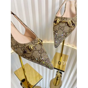 Gucci Erin GG Crystal Canvas Slingback Pump 35-42 Shoes