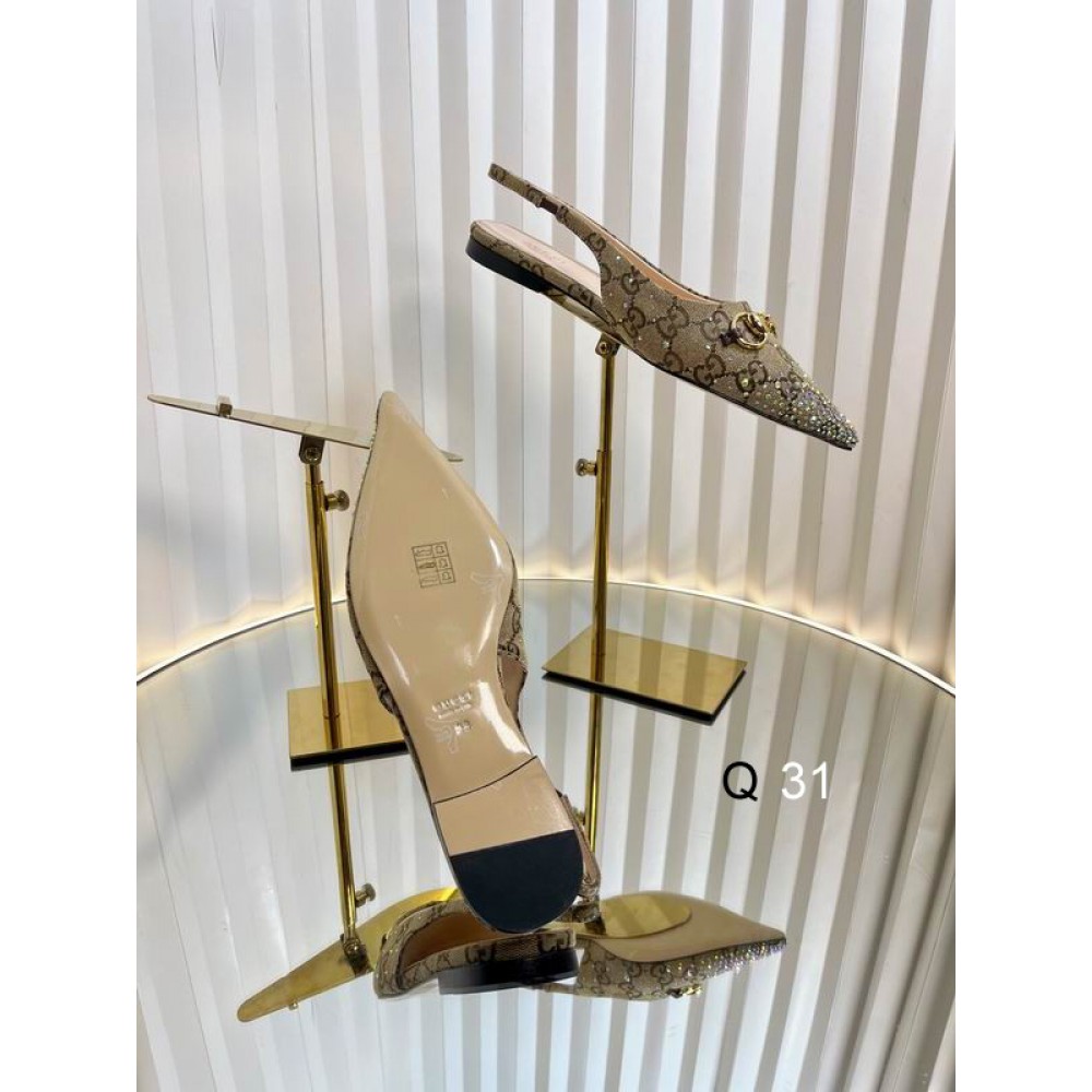 Gucci Erin GG Crystal Canvas Slingback Pump 35-42 Shoes