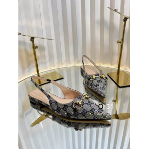 Gucci Erin GG Crystal Canvas Slingback Pump 35-42 Shoes