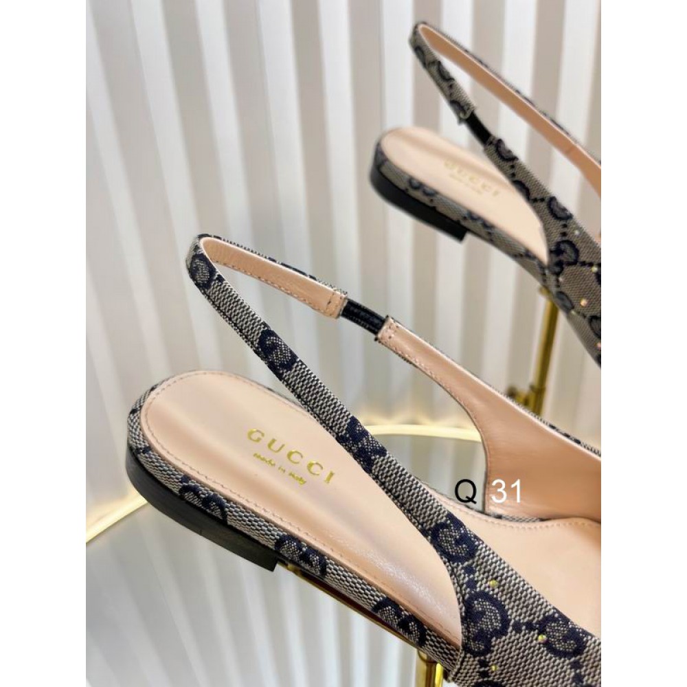 Gucci Erin GG Crystal Canvas Slingback Pump 35-42 Shoes