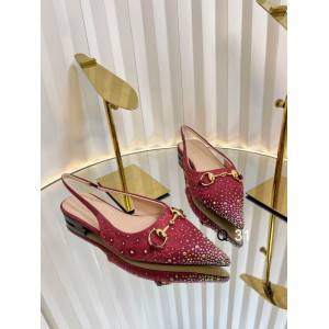 Gucci Erin GG Crystal Canvas Slingback Pump 35-42 Shoes