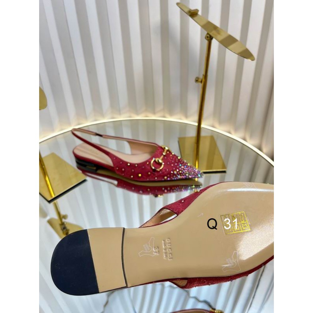 Gucci Erin GG Crystal Canvas Slingback Pump 35-42 Shoes