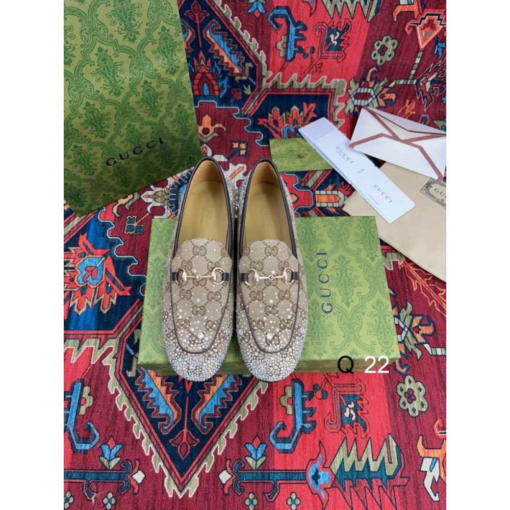 Gucci Crystals Jordaan Horsebit leather loafers 35-42 Shoes