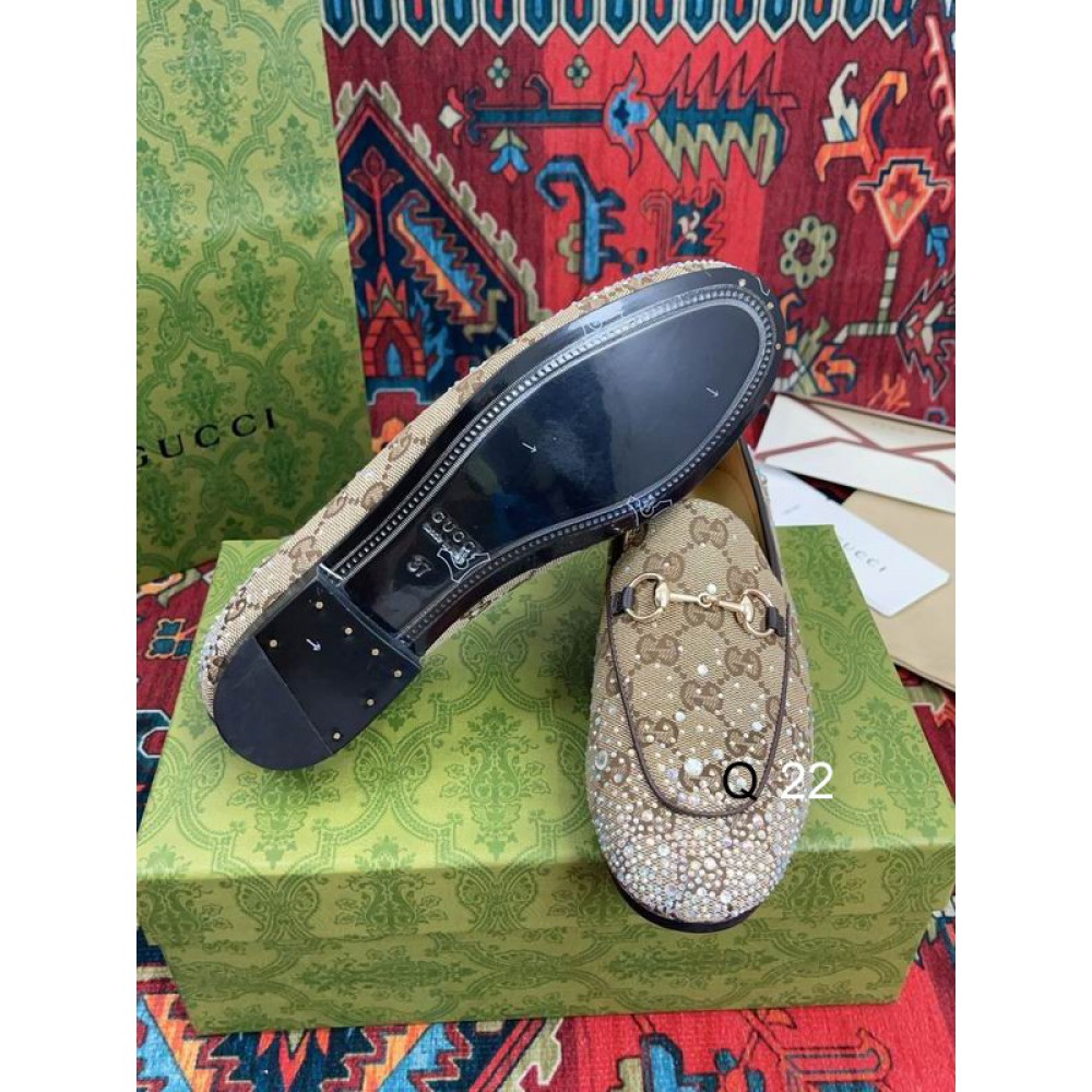 Gucci Crystals Jordaan Horsebit leather loafers 35-42 Shoes