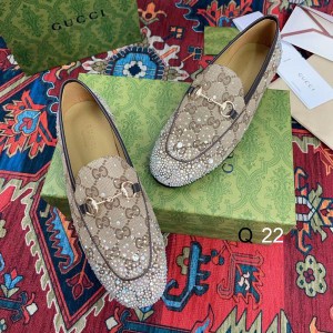 Gucci Crystals Jordaan Horsebit leather loafers 35-42 Shoes