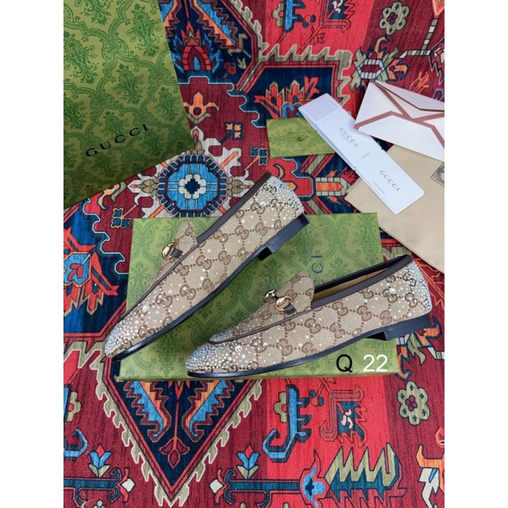 Gucci Crystals Jordaan Horsebit leather loafers 35-42 Shoes