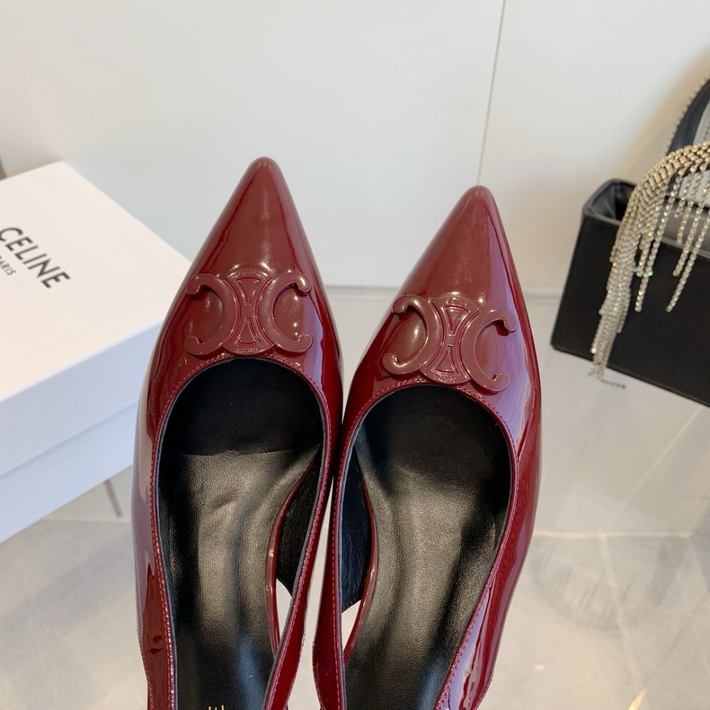 CELINE ALMA TRIOMPHE SLINGBACK in PATENT CALFSKIN 5cm 35-42 Shoes
