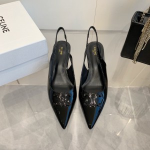 CELINE ALMA TRIOMPHE SLINGBACK in PATENT CALFSKIN 5cm 35-42 Shoes