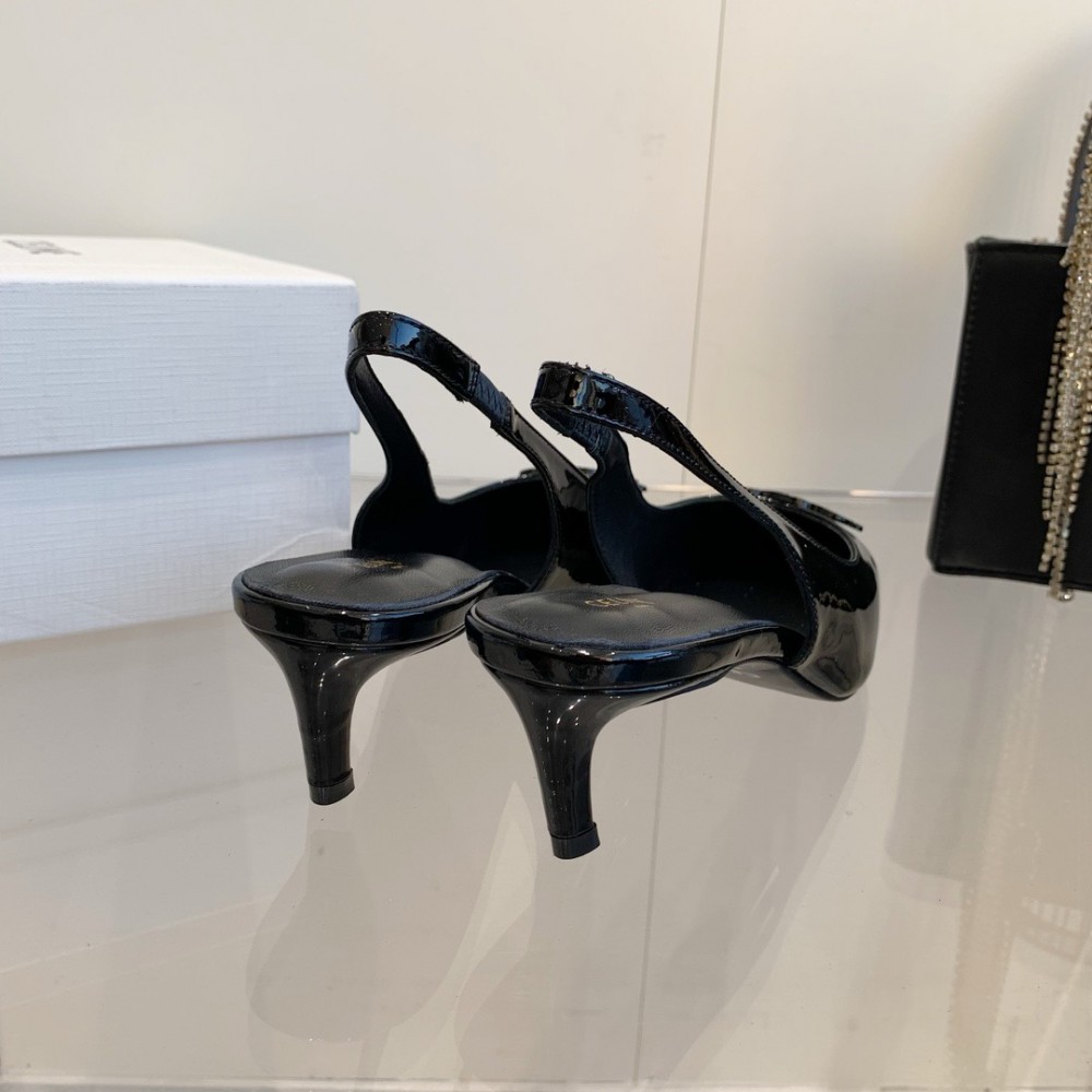 CELINE ALMA TRIOMPHE SLINGBACK in PATENT CALFSKIN 5cm 35-42 Shoes