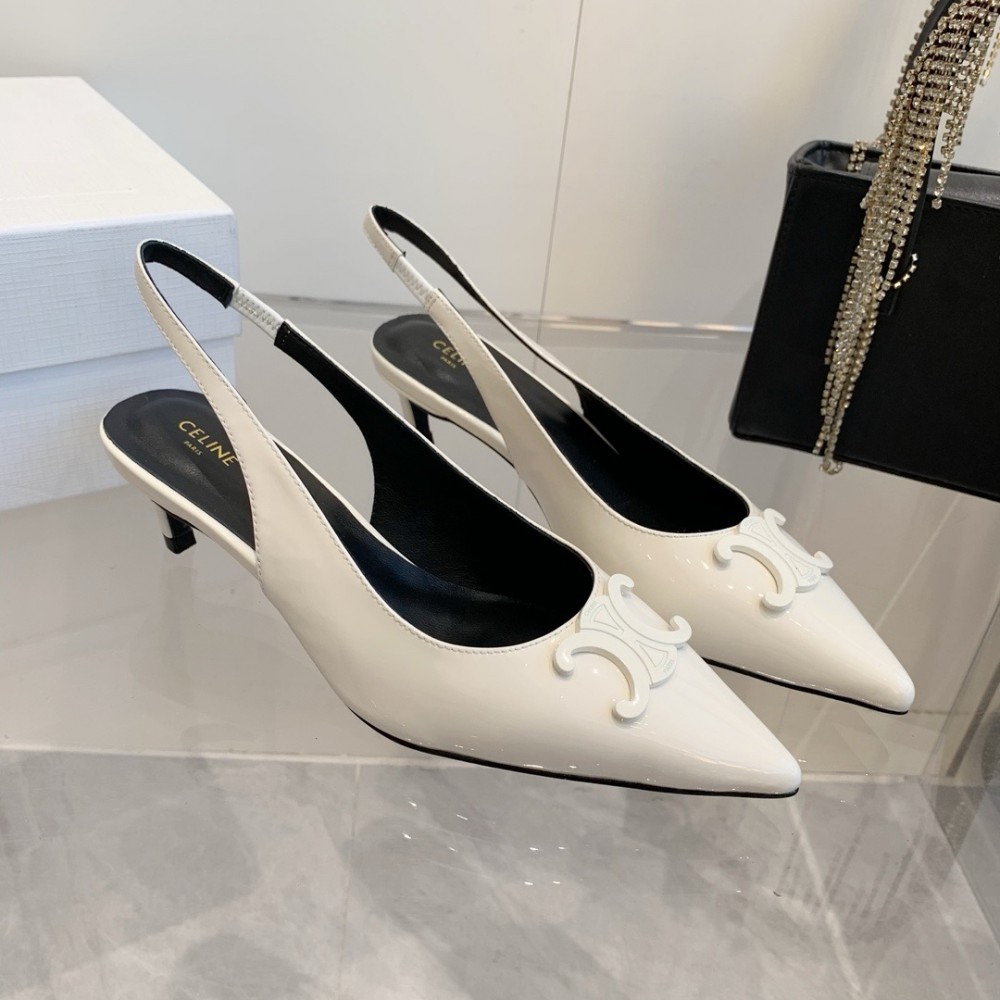 CELINE ALMA TRIOMPHE SLINGBACK in PATENT CALFSKIN 5cm 35-42 Shoes