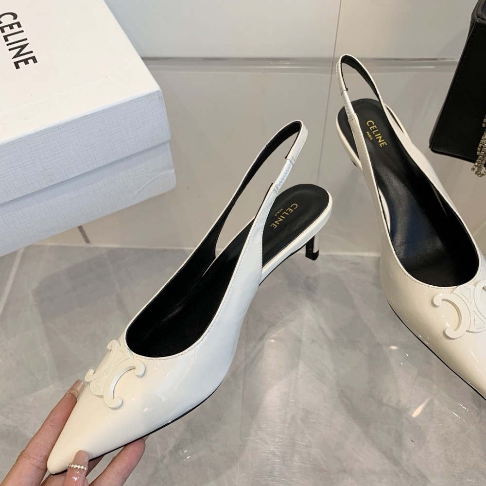 CELINE ALMA TRIOMPHE SLINGBACK in PATENT CALFSKIN 5cm 35-42 Shoes