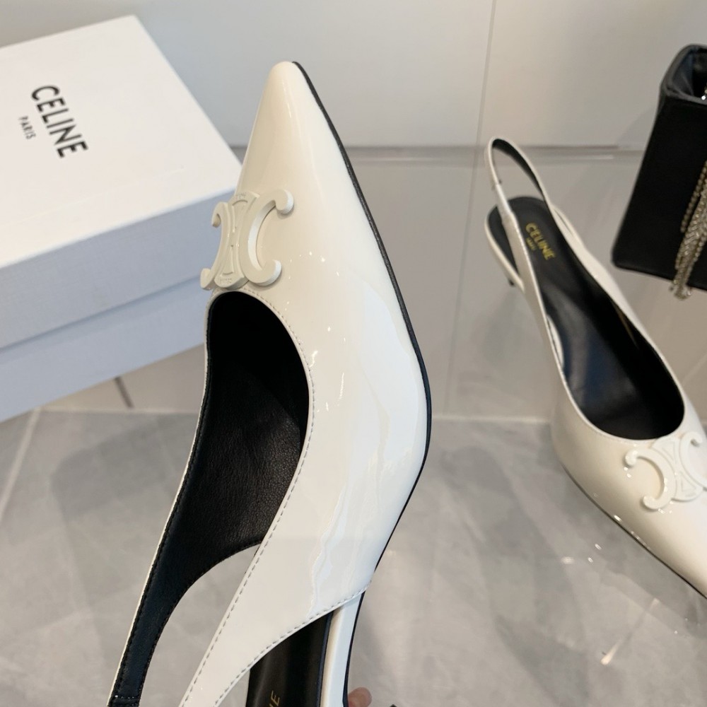CELINE ALMA TRIOMPHE SLINGBACK in PATENT CALFSKIN 5cm 35-42 Shoes