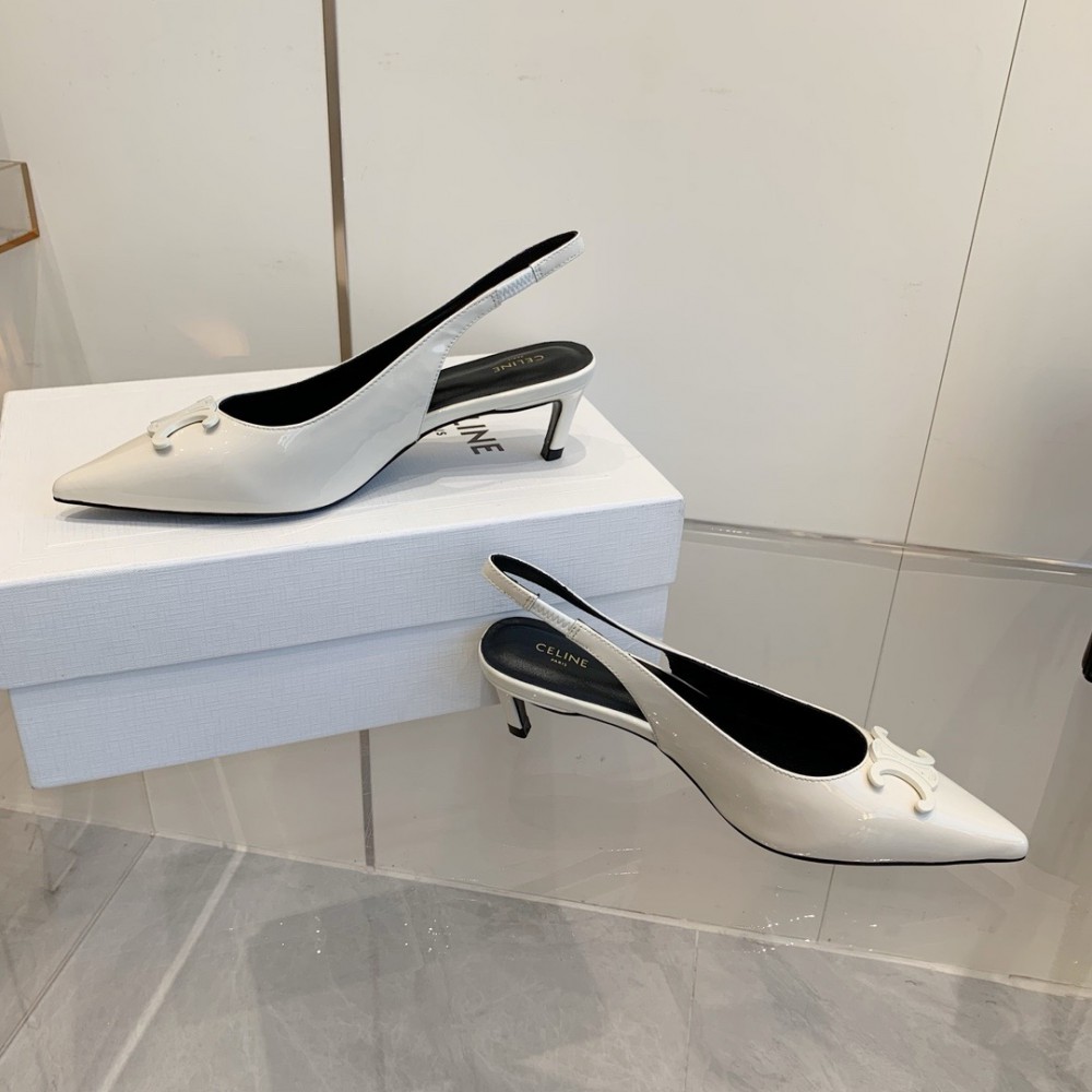 CELINE ALMA TRIOMPHE SLINGBACK in PATENT CALFSKIN 5cm 35-42 Shoes