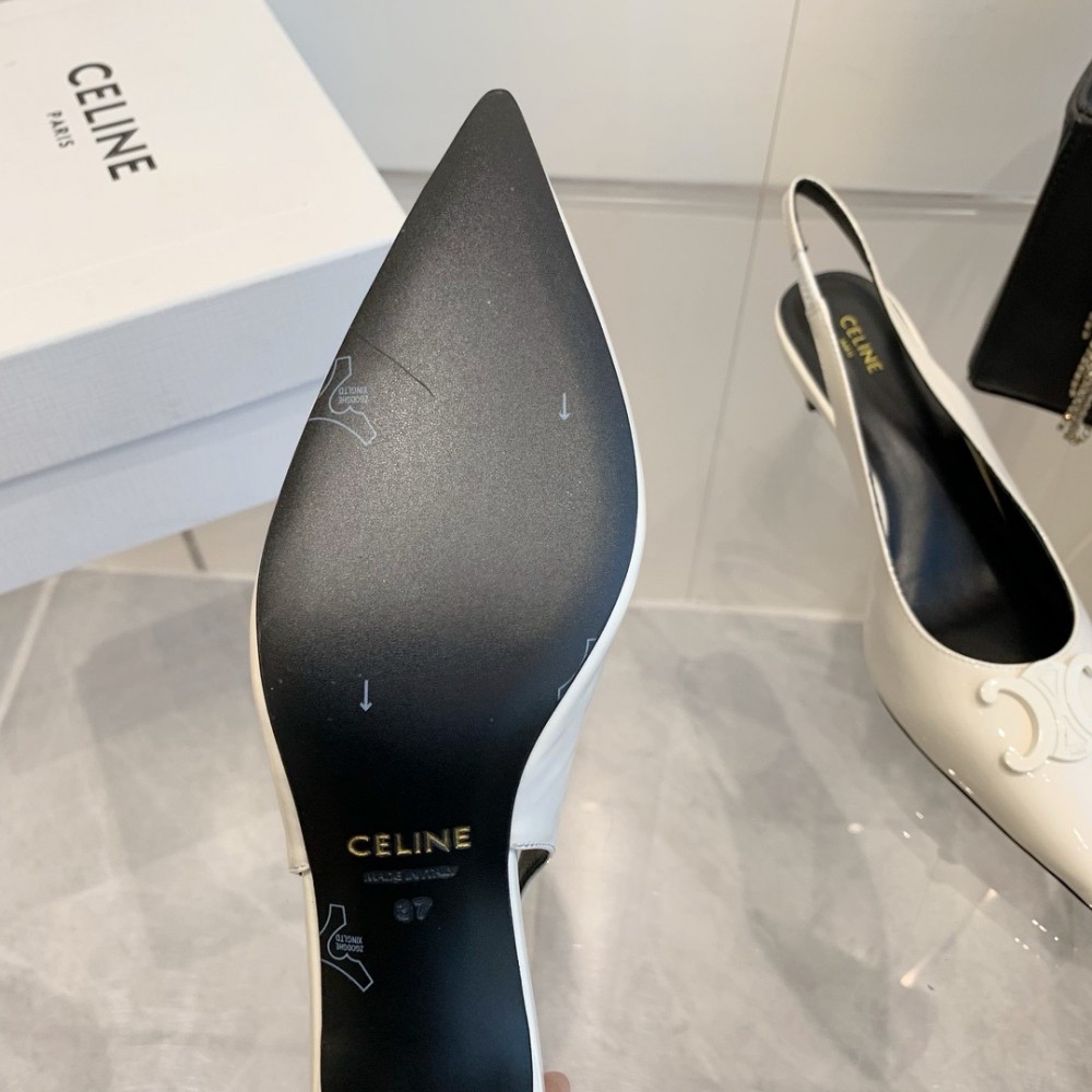 CELINE ALMA TRIOMPHE SLINGBACK in PATENT CALFSKIN 5cm 35-42 Shoes