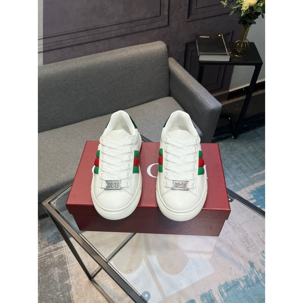 Gucci Ace Web Stripe leather sneakers 35-45 Shoes