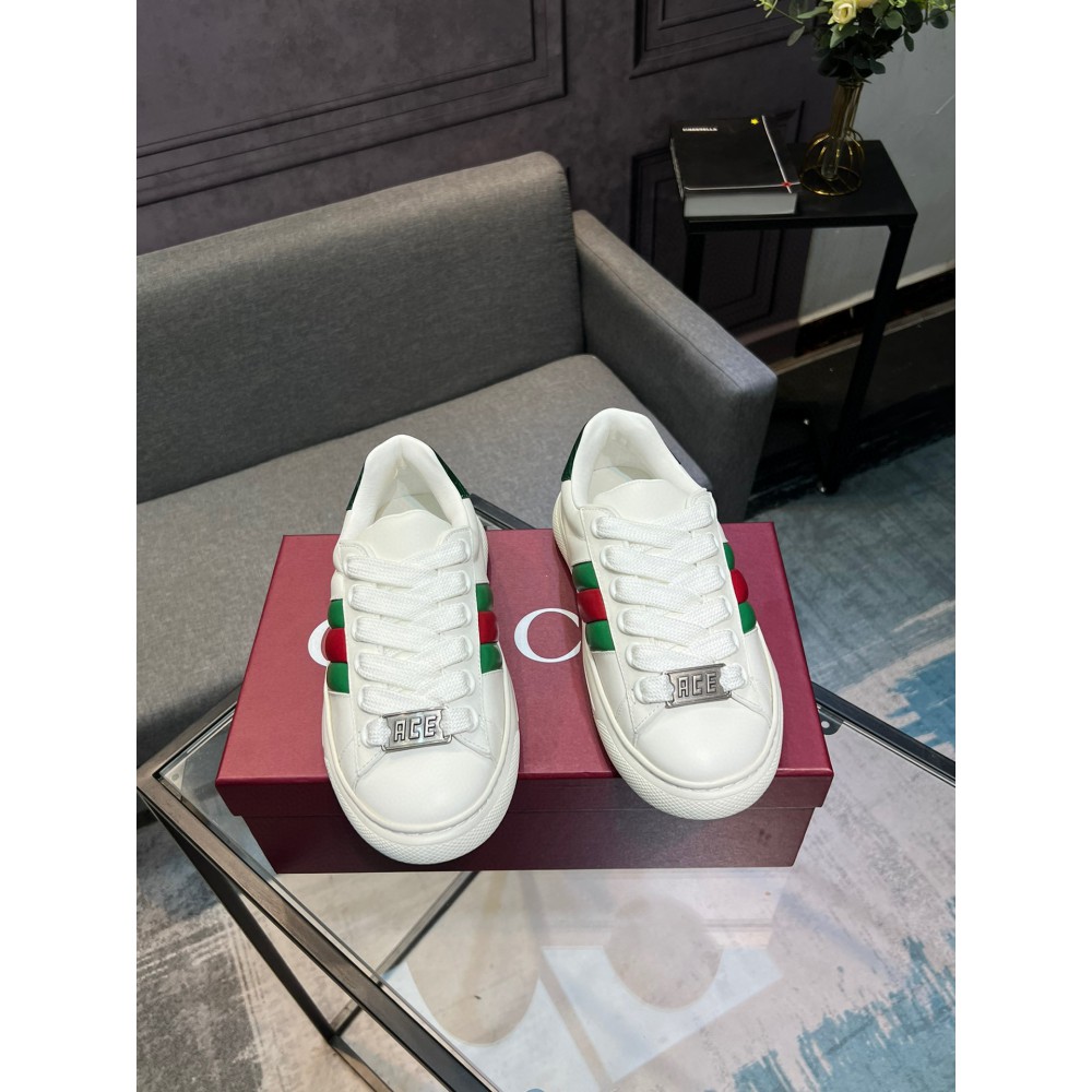 Gucci Ace Web Stripe leather sneakers 35-45 Shoes