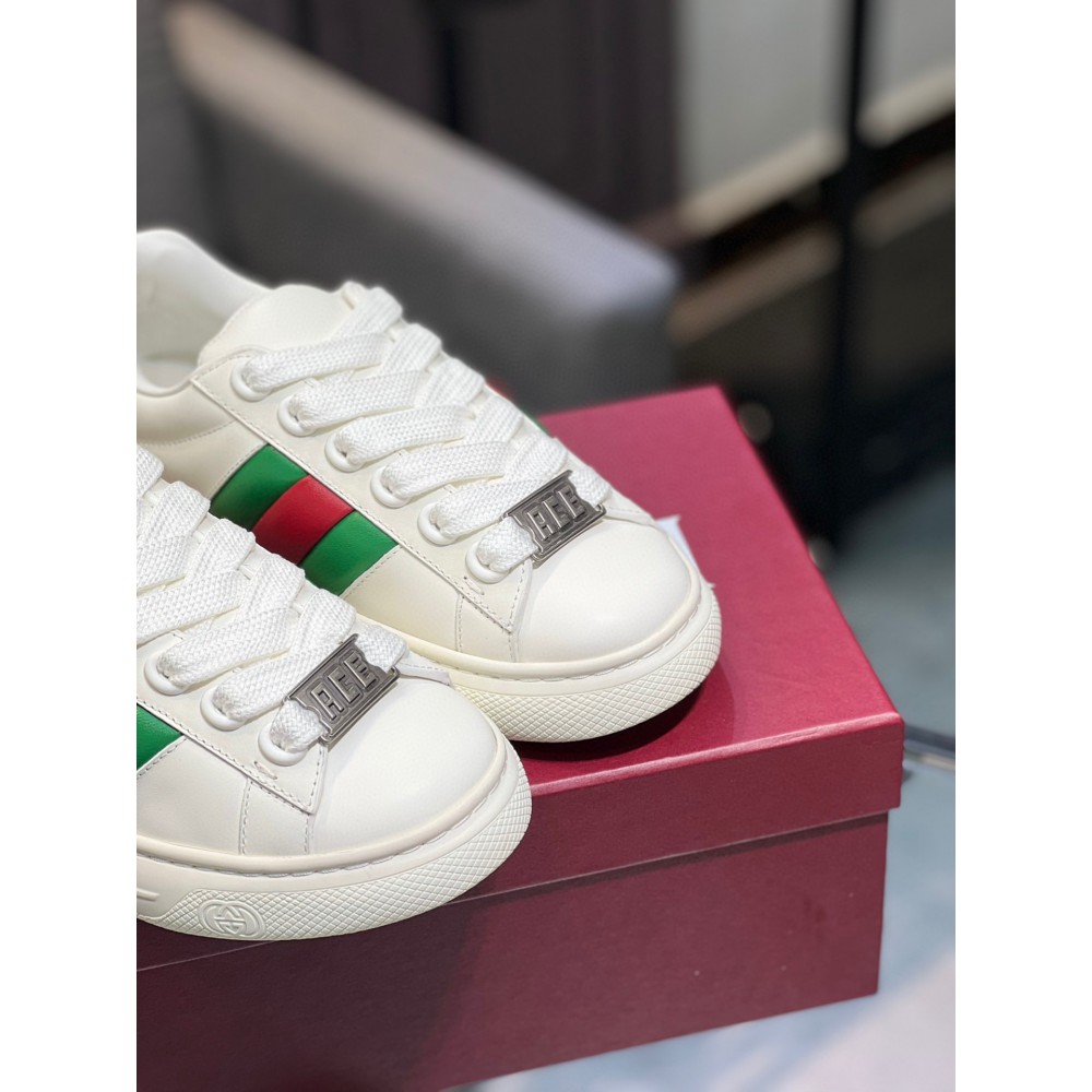 Gucci Ace Web Stripe leather sneakers 35-45 Shoes