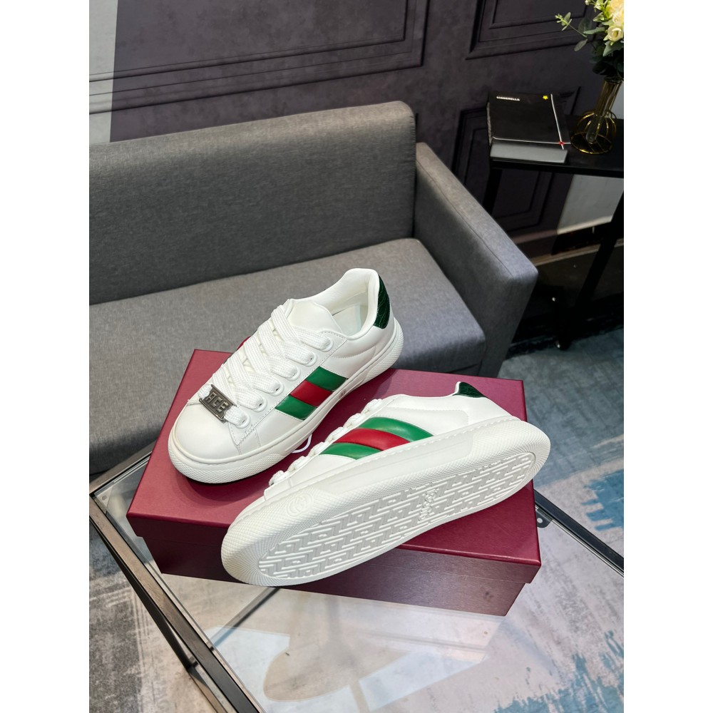 Gucci Ace Web Stripe leather sneakers 35-45 Shoes